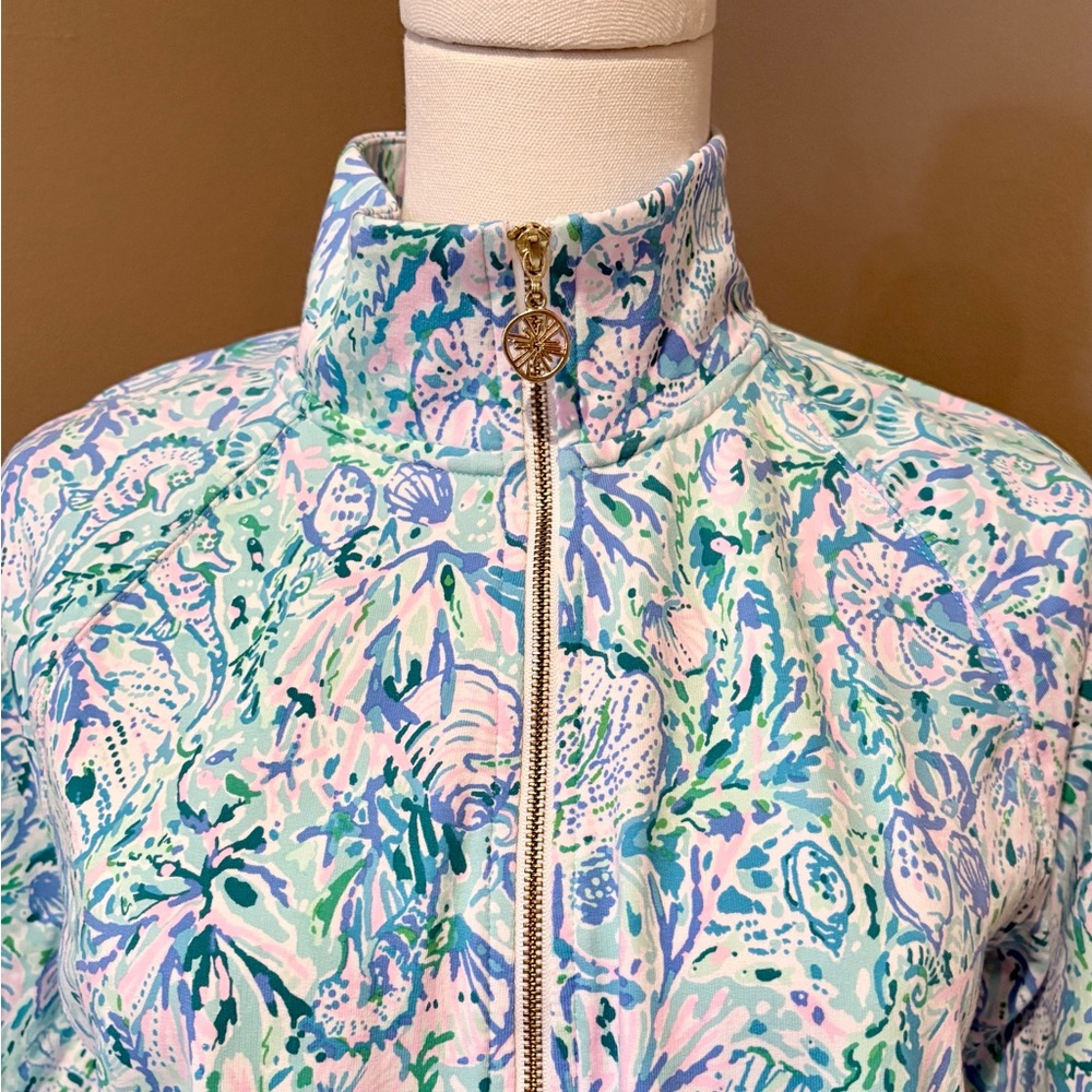 Lilly Pulitzer Skipper Popover Surf Blue Soleil It On Me Size M - Picture 7 of 16